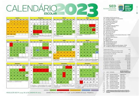 calendário escolar 2023